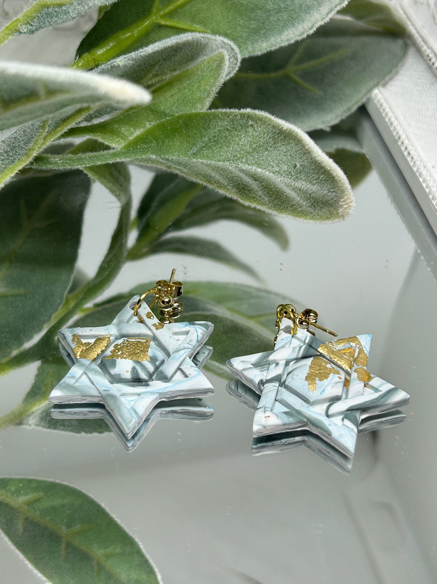 Hanukkah holiday Star of David dangle earrings jewelry gift idea