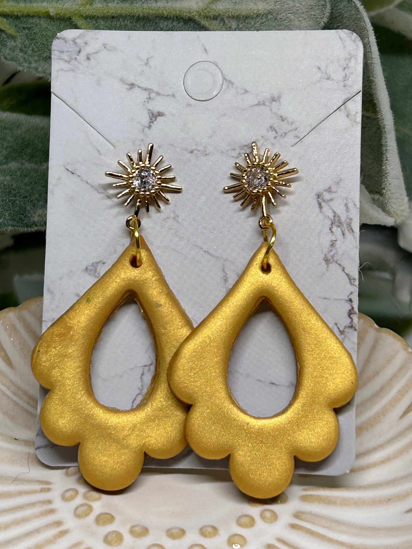 Gold Moroccan dangle earrings gift idea jewelry