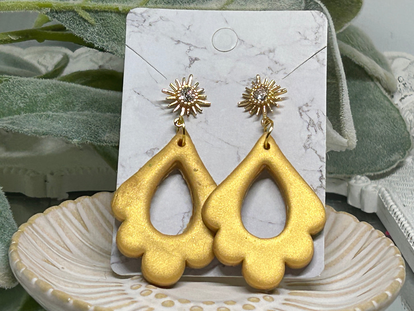 Gold Moroccan dangle earrings gift idea jewelry