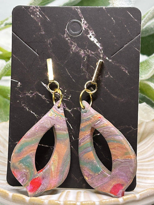 Shimmery Marbled Teardrop earrings jewelry gift ideas