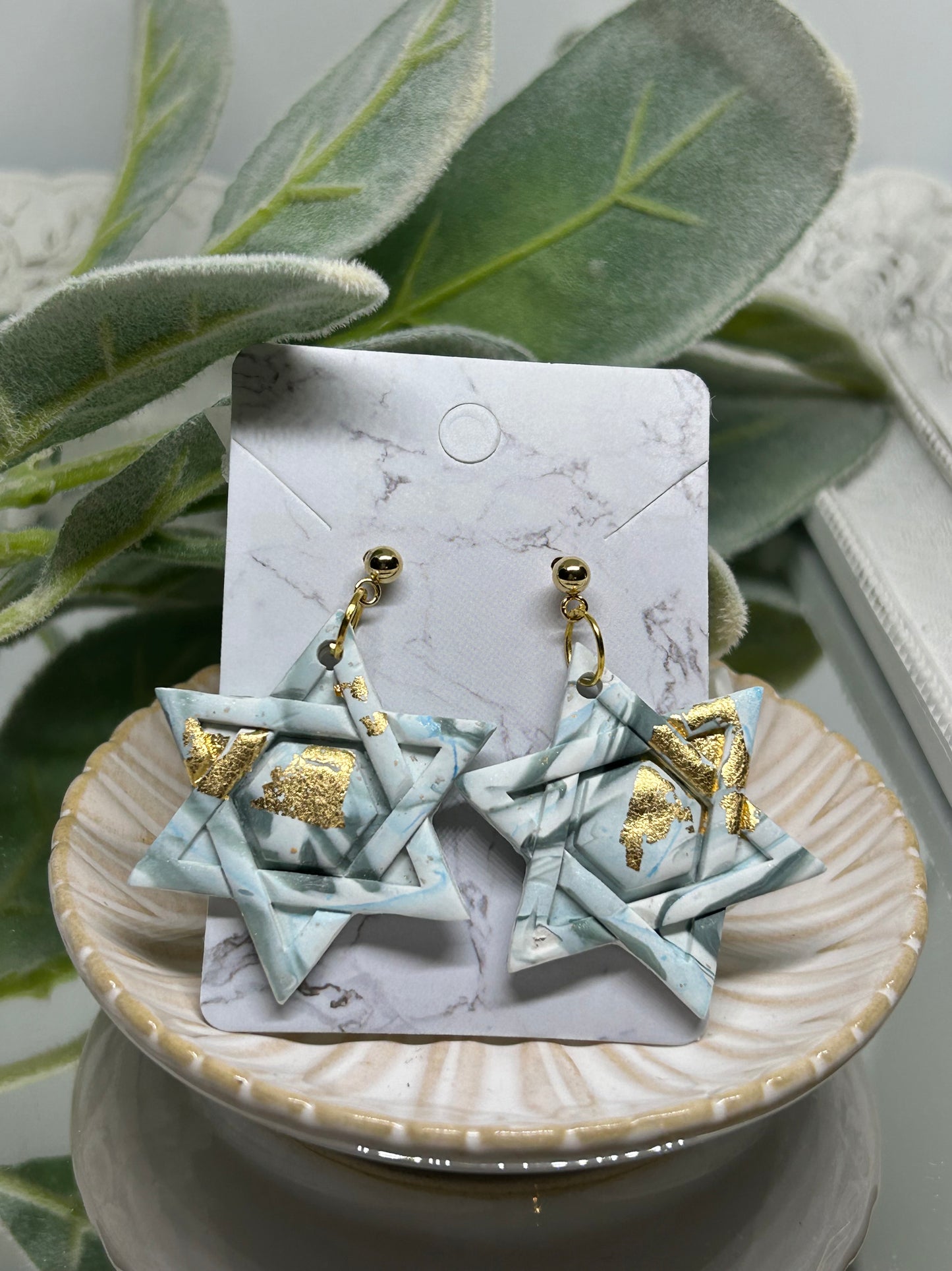 Hanukkah holiday Star of David dangle earrings jewelry gift idea