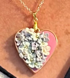 Forget Me Never Floral Heart Pendant Necklace made to order similar and personalized one of a kind versions Valentine Love Friendship Wife Girlfriend Fiance Sister Mother Daughter Aunt Granddaughter Grandmother