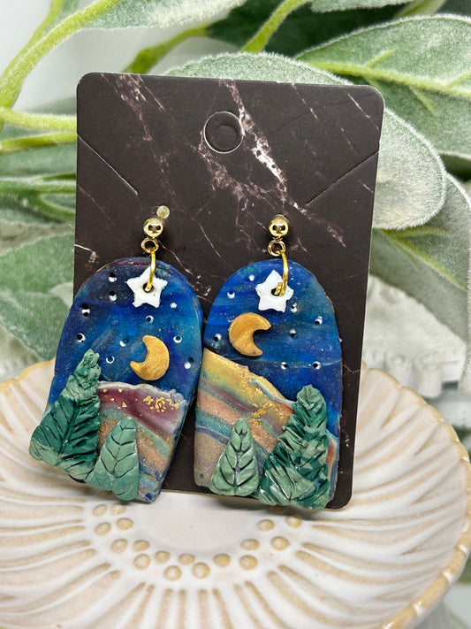 Starry night dangle earrings jewelry gift ideas